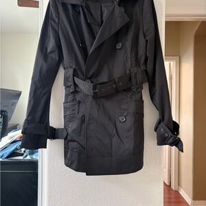 Kenar Women’s Black Double-Breasted Trench Coat